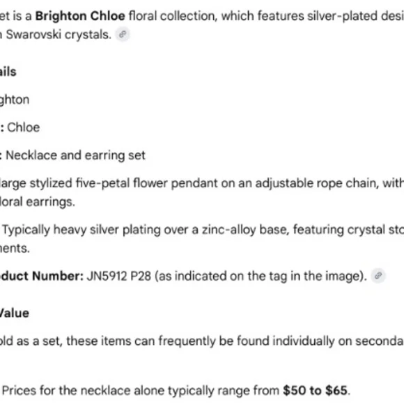 Brighton Chloe Silver Floral Necklace Set - Picture 5 of 5